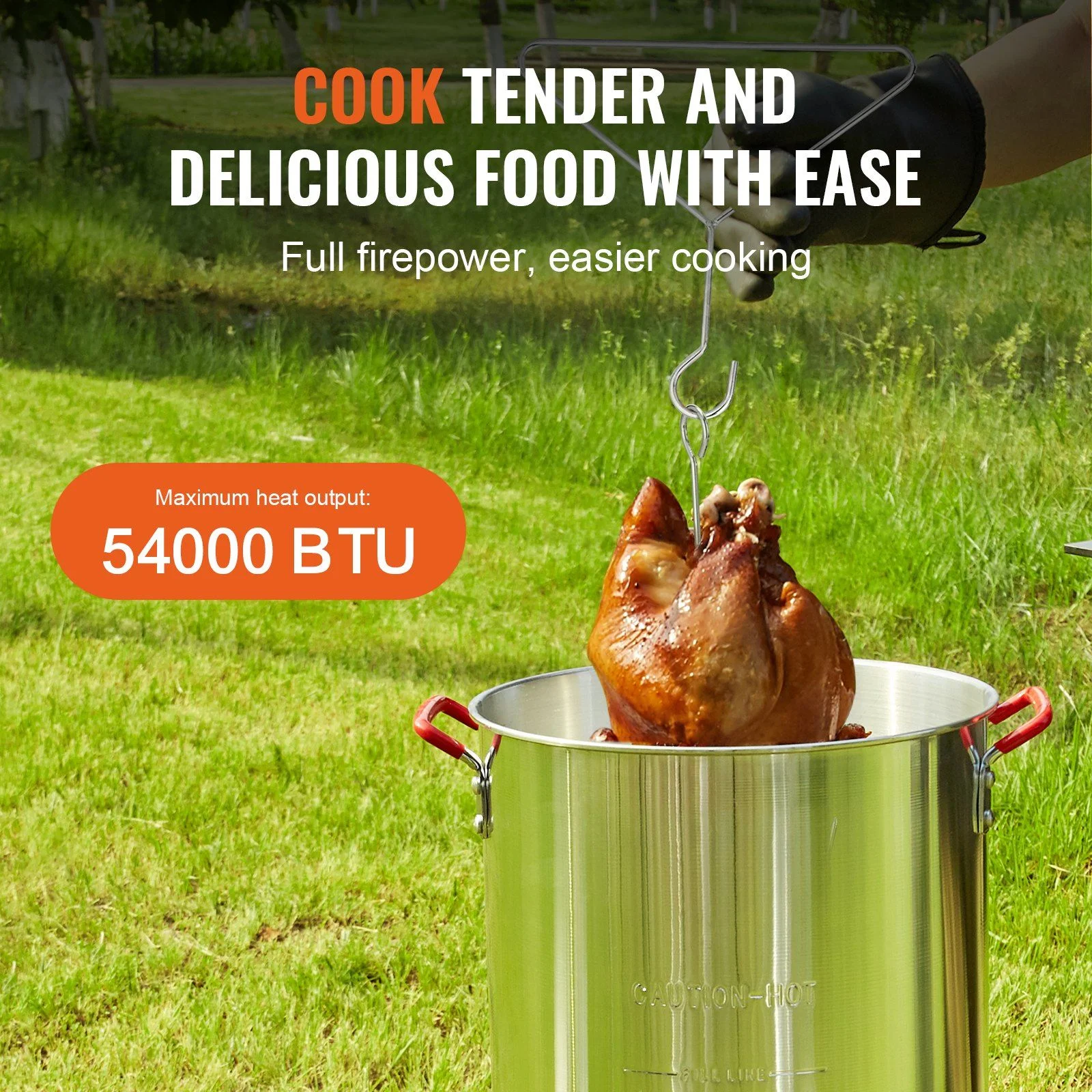 30QT Aluminum Turkey Deep Fryer Kit with High-Pressure Burner for Outdoor Use, Includes Poultry Rack and Thermometer - Image 5
