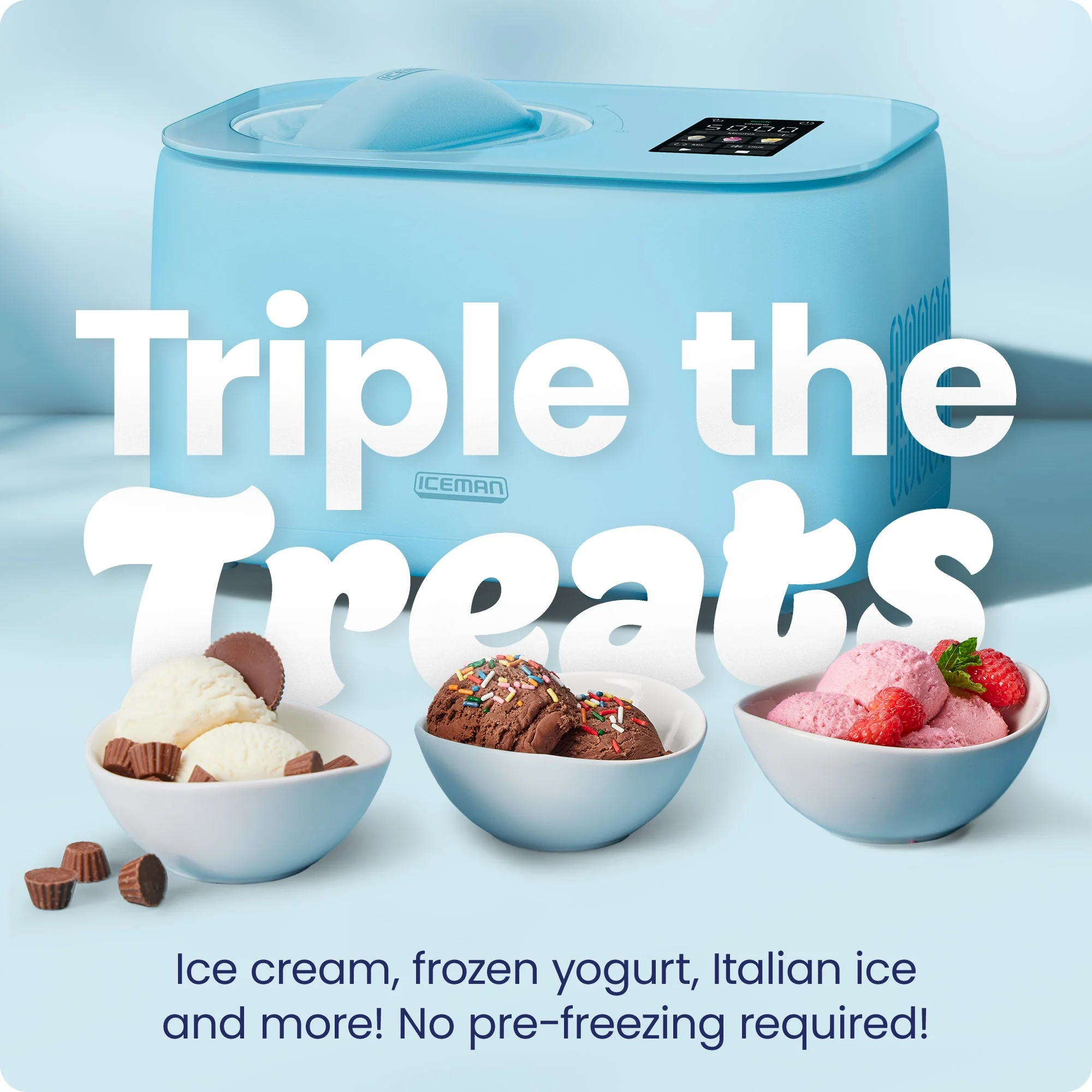 Iceman Trio Ice Cream Maker - Aqua