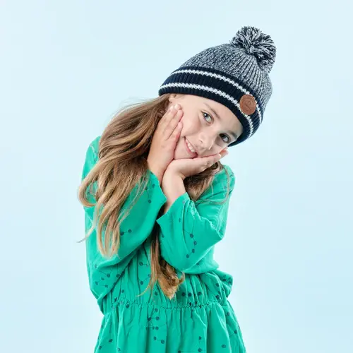 Bonnet Baby Blues Bleu Marine Polaire