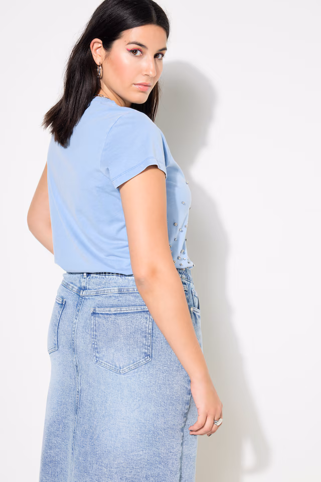 Rhinestone Cap Sleeve Tee