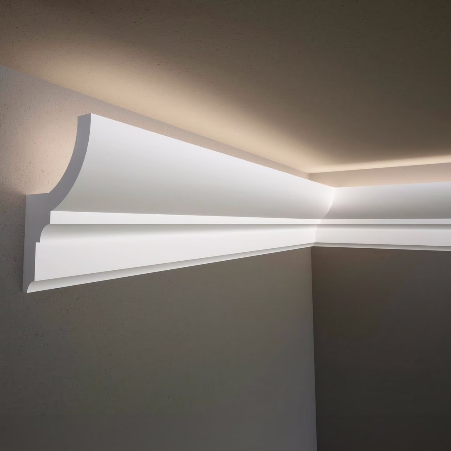7 - Piece 94.5 (55.12 Ft) Crown Molding with Duct Kit for Seamless Ambient Home Accent Lighting | Waterproof Channel for Easy LED Strip Installation (CROWN MOLDING WITH LED DUCT)