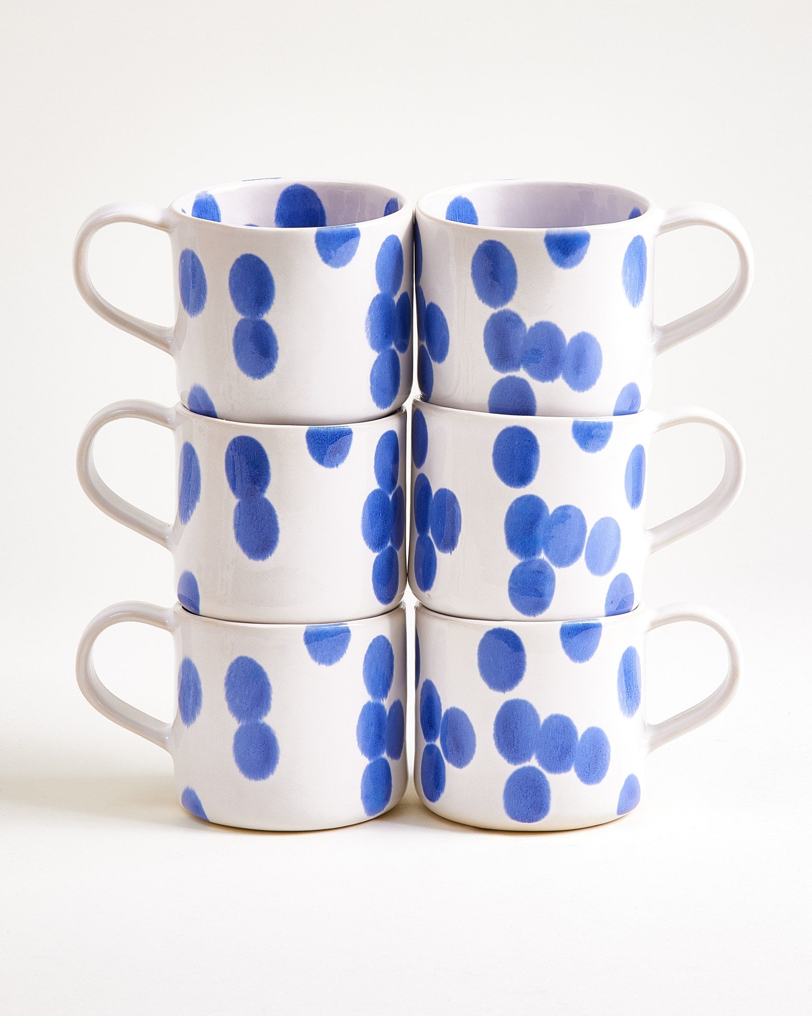 NÓDOA - LARGE MUG DOTTED BLUE SET OF 6