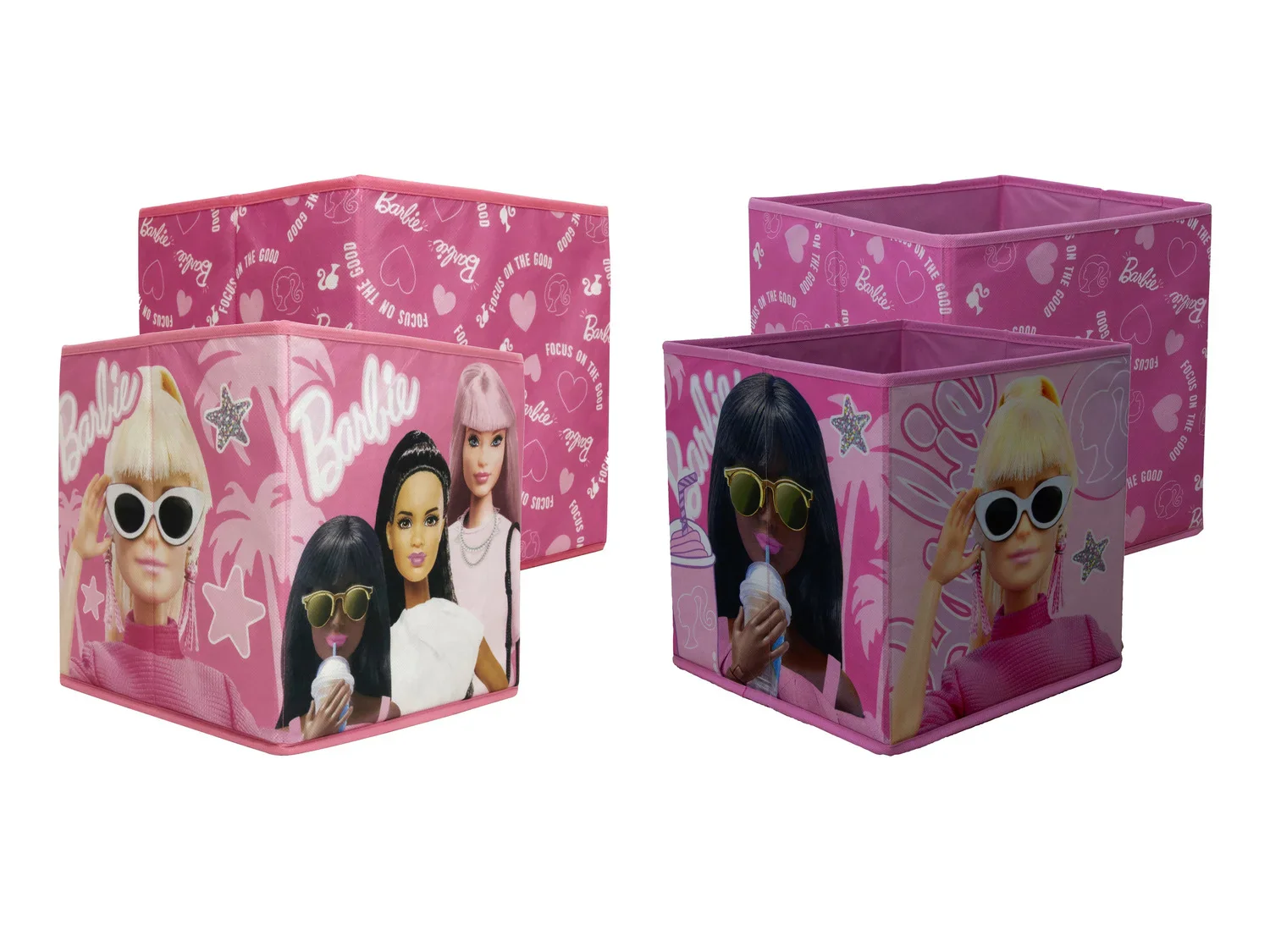 Barbie Lot de 2 botes de rangement, 30 x 30 x 30 cm