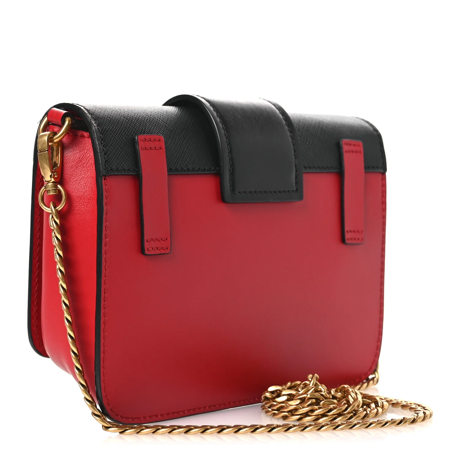 Saffiano City Calf Cahier Belt Bag Fuoco Black
