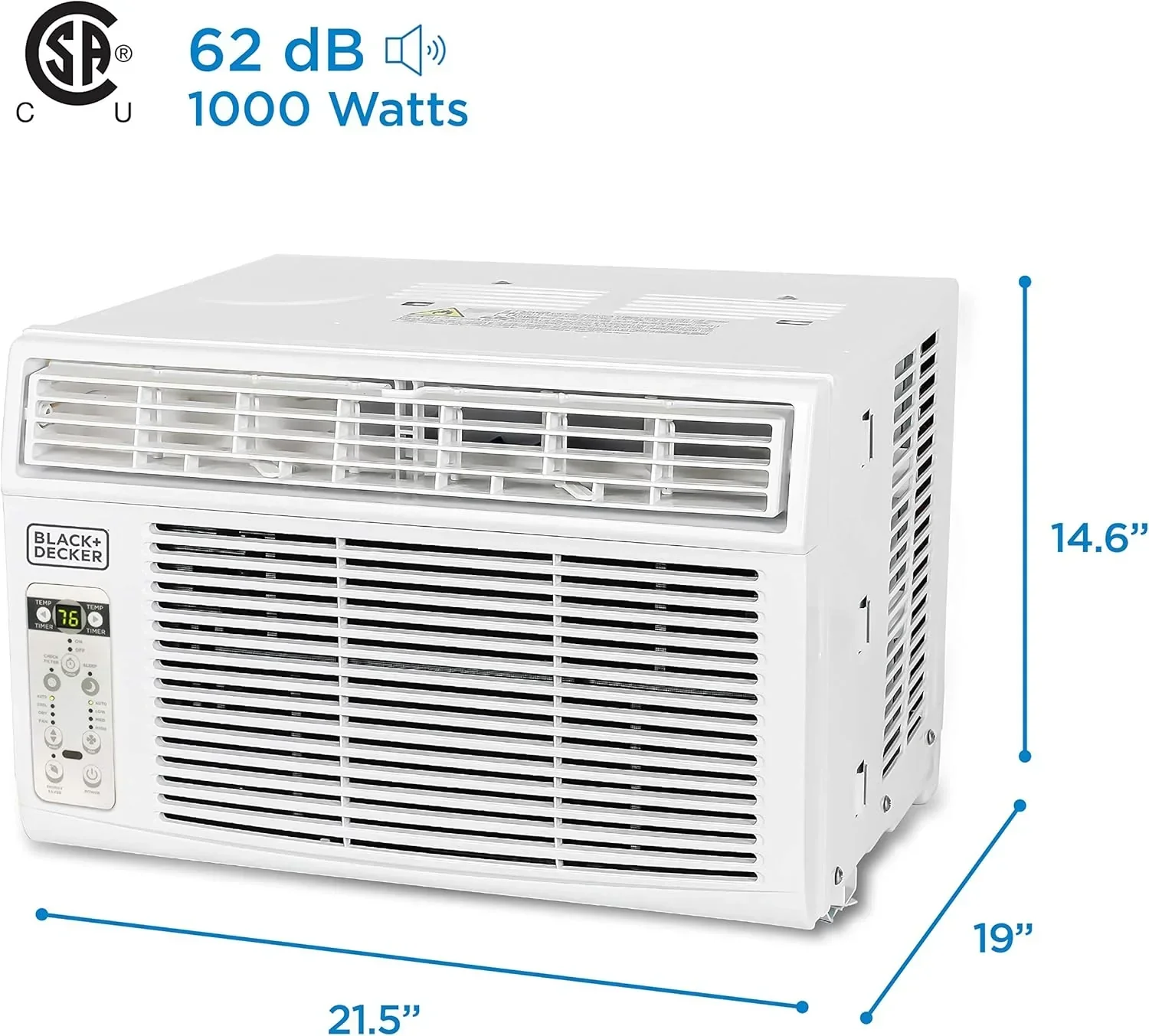 Climatiseur de fenêtre BLACK+DECKER 5000 BTU Refroidit jusqu'à 150 pieds carrés Commandes mécaniques