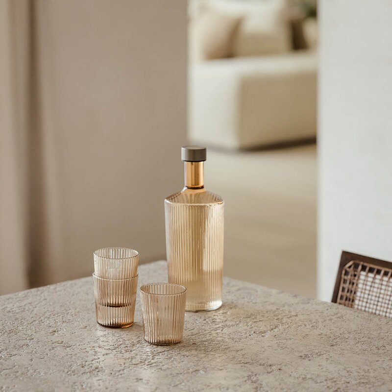 Ribbed Elegance glass Bells 25 cl beige