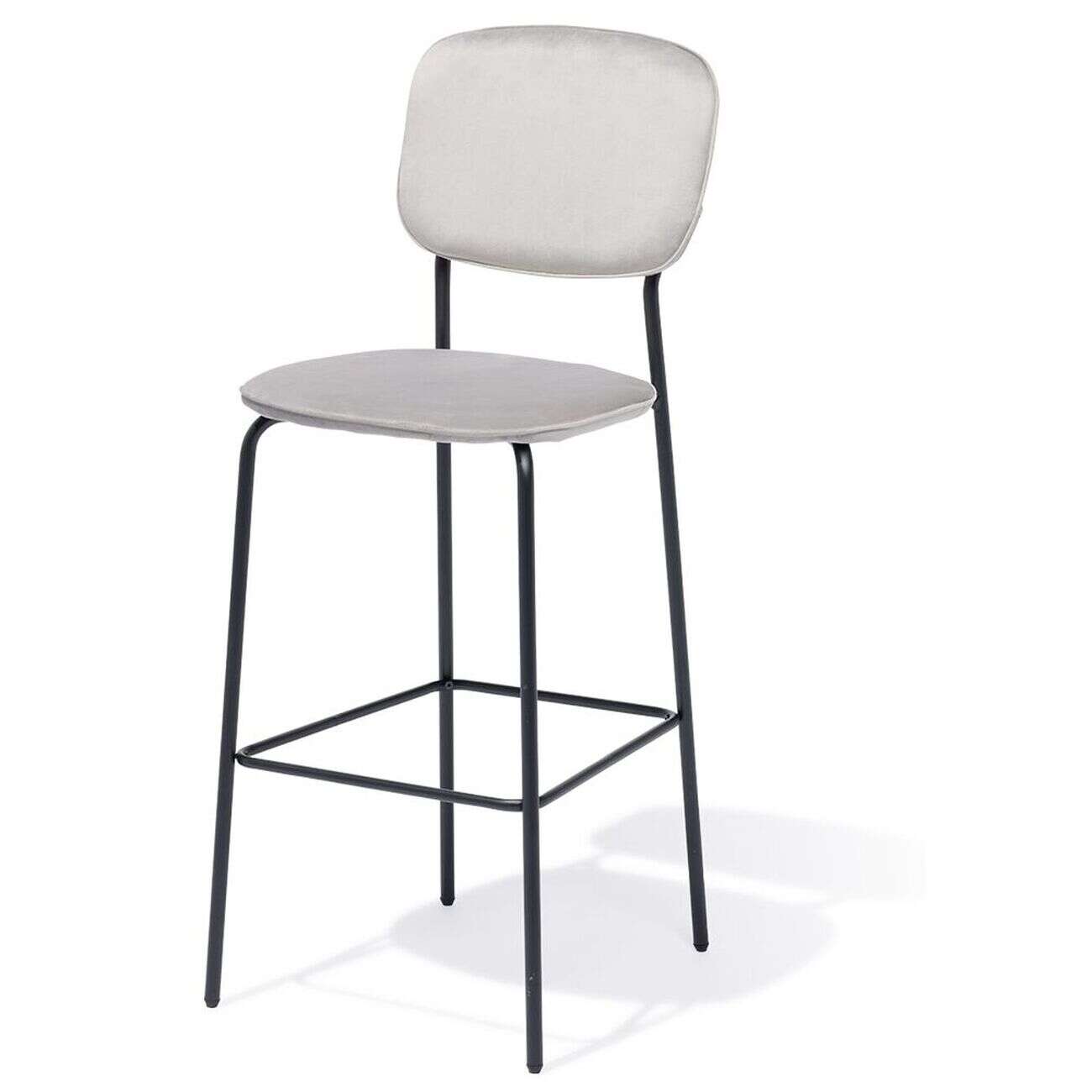 Tabouret de bar Morgane gris - L49xP46xH114 cm