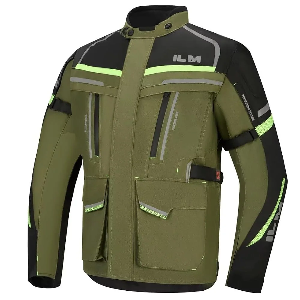 ILM Adventure Motorcycle Jacket CE Armored & Detachable Thermal Liner JRL3