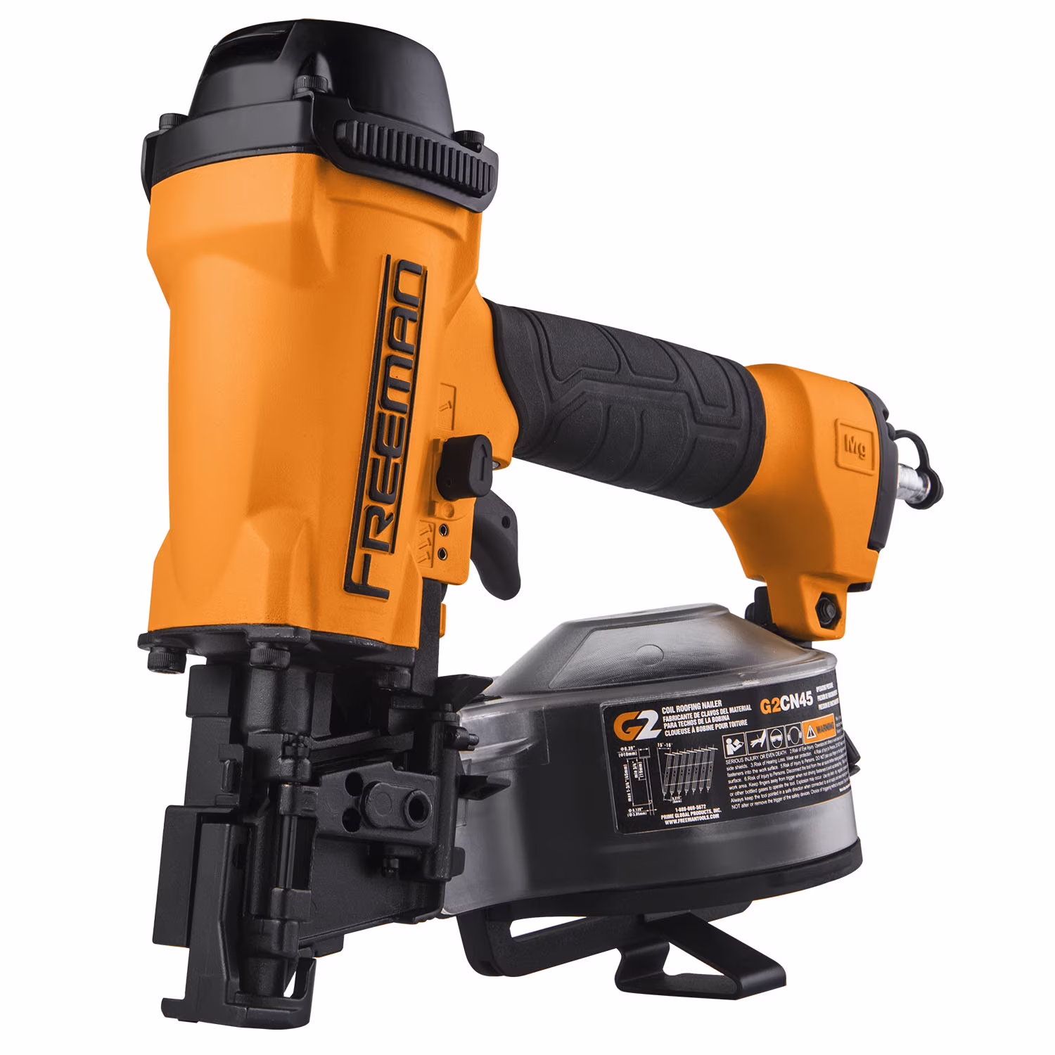 Freeman G2CN45 2nd Generation Pneumatic 15 Degree 1-3/4 Coil Roofing Nailer with 1/4 NPT Air Connector