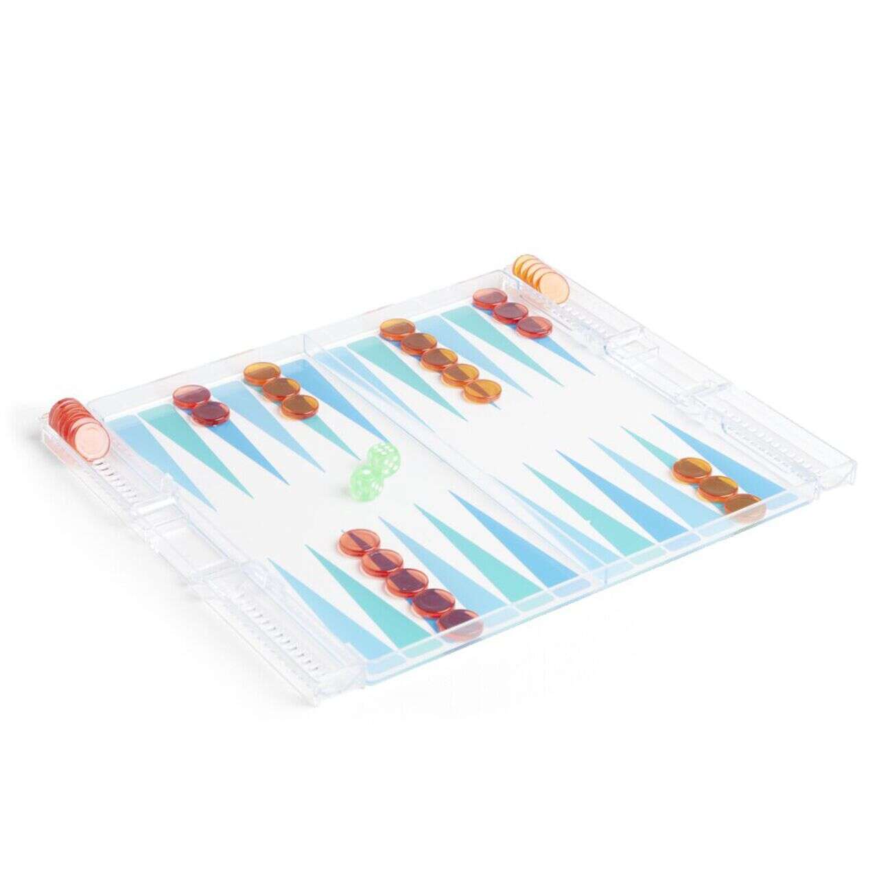 Jeu de backgammon transparent 24,8x30cm