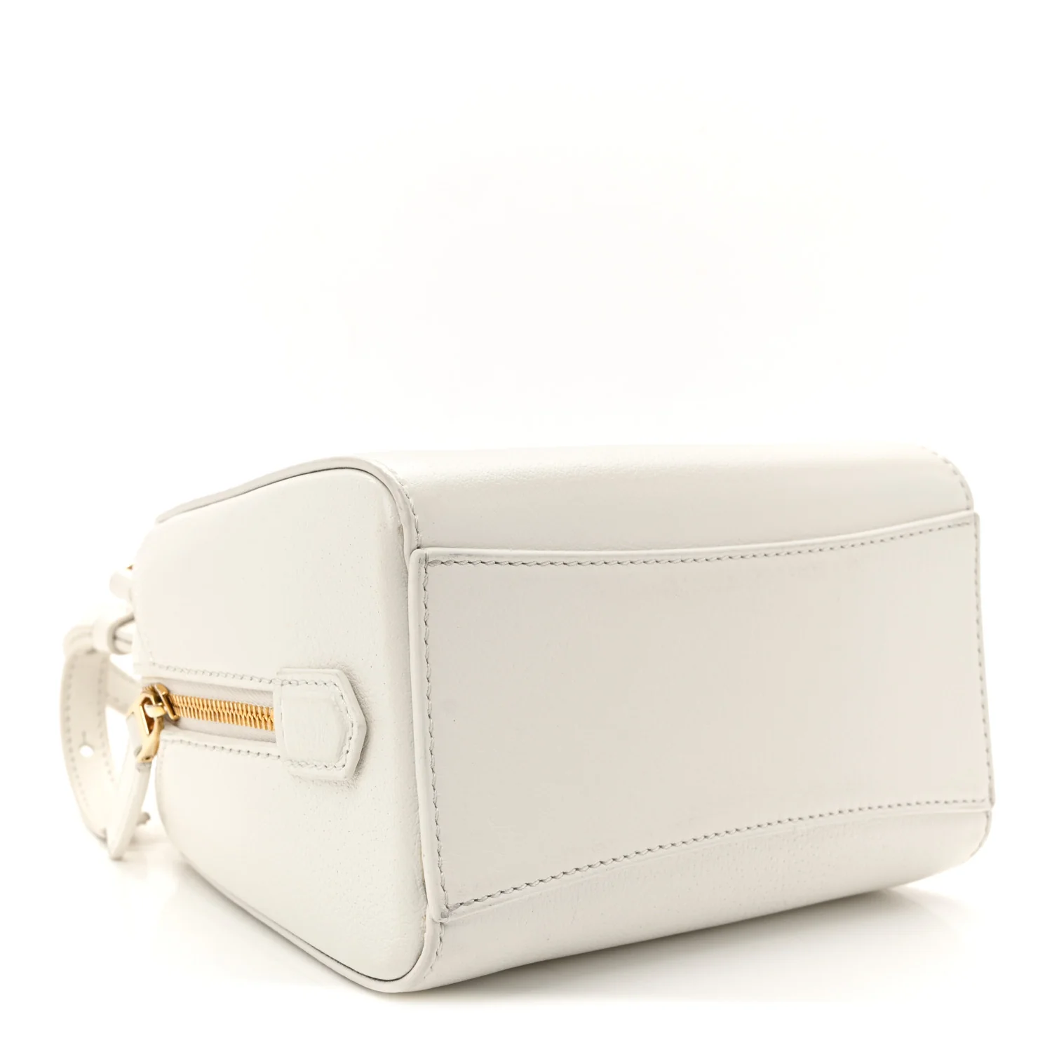 Tumbled Buffalo Micro Antigona Cube Bag White