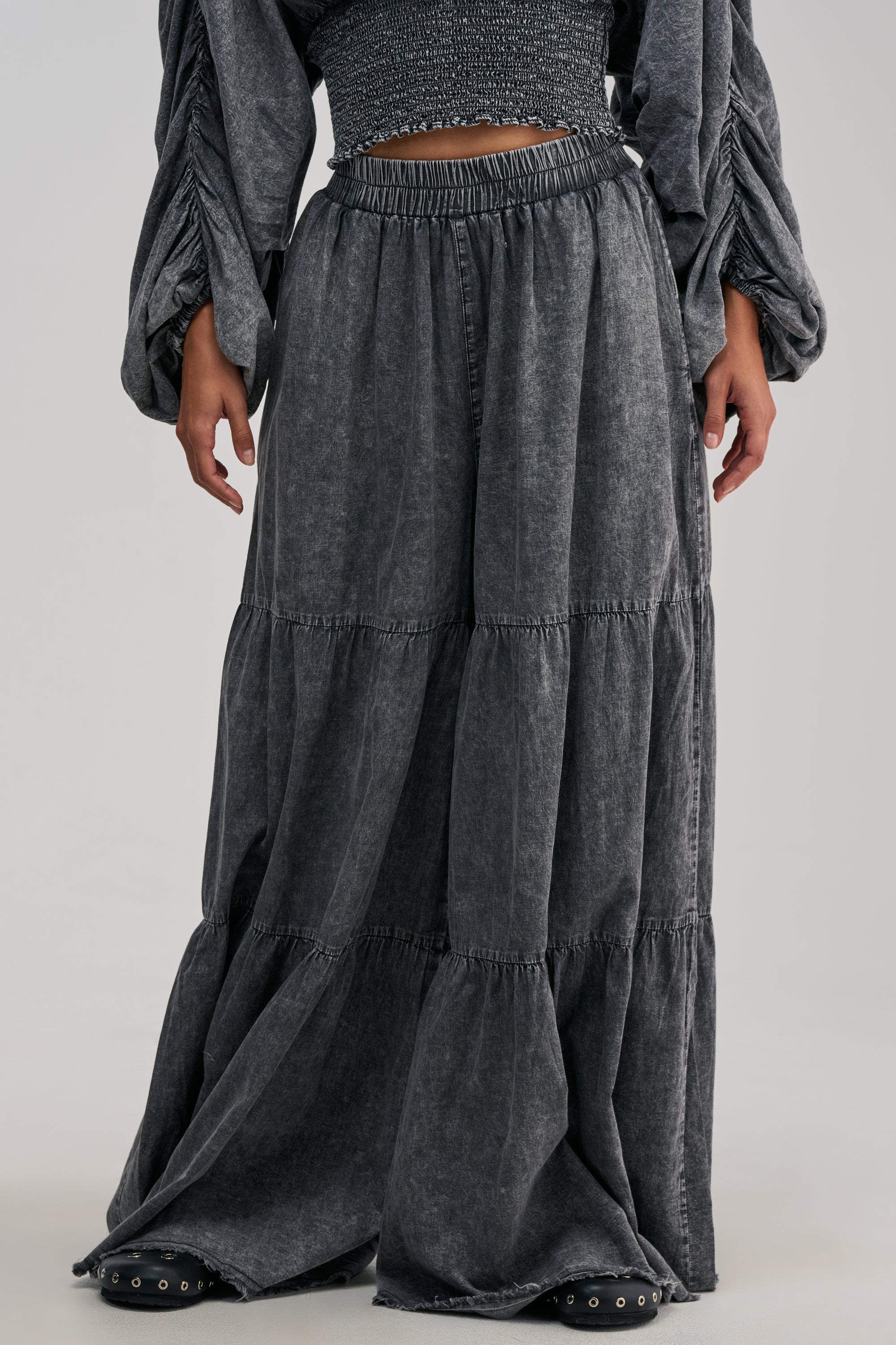 DENIM FOR DAYS PALAZZO PANT IN DARK DENIM - Akira Store