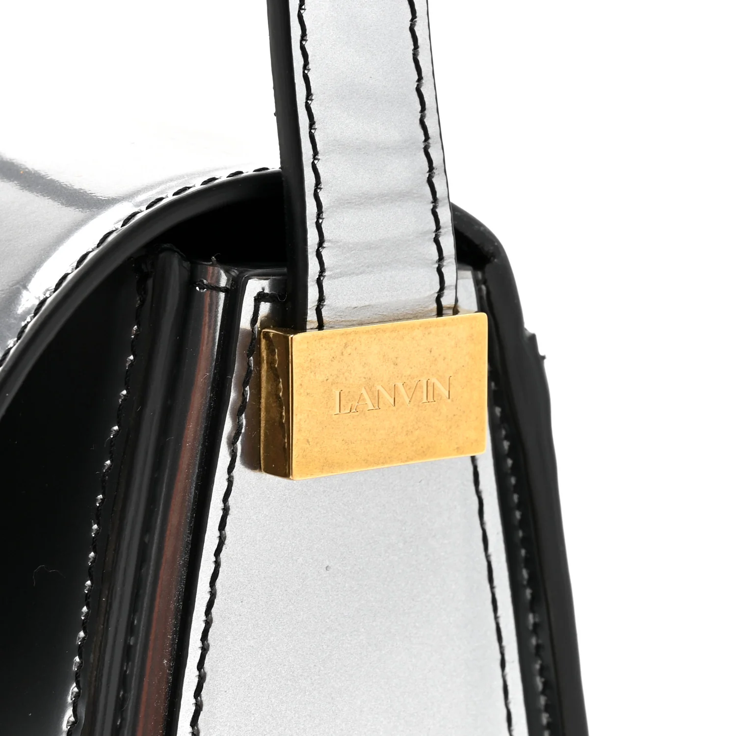Metallic Calfskin Concerto Bag SIlver