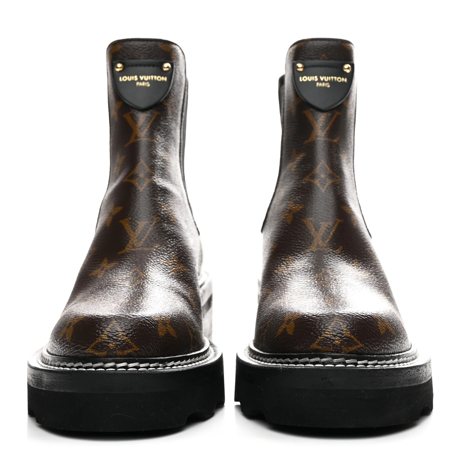 Patent Monogram LV Beaubourg Ankle Boots 37 Black