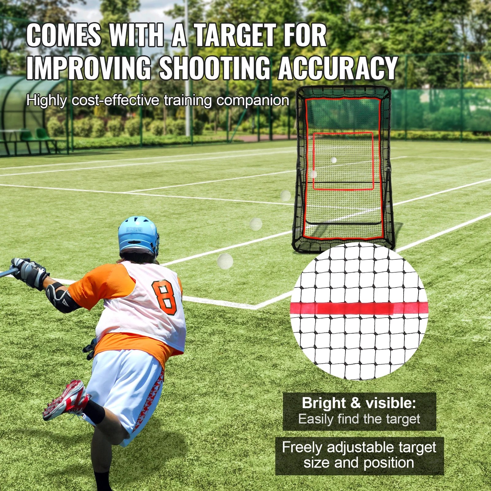 SKYSHALO 4x7ft Lacrosse Baseball Rebounder Softball Bounce Pinchback Net Adjustable Angle Shooting