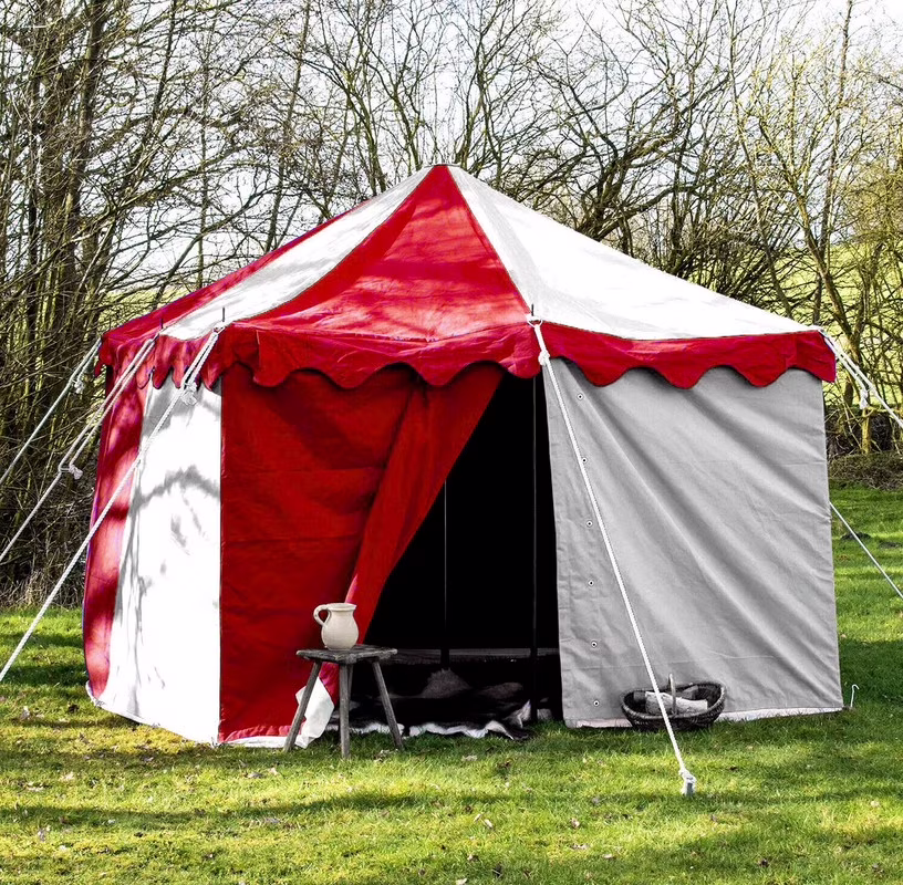 Camping Tent Medieval Knight Harold square Red -White Water proof Tent 4.5X4.5 M