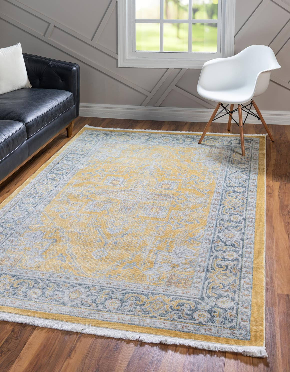 Unique Loom Prado Baracoa Area Rug - 4' 3 x 6' Yellow