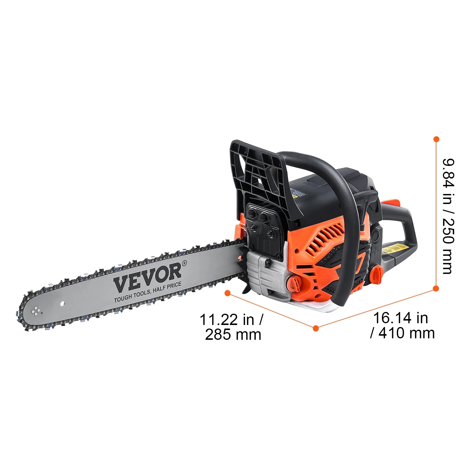 Gas Chainsaw, 52CC 18" 2.55HP, Gasoline Powered Chain Saw, Handheld Cordless Petrol Chainsaws for Tree Wood Branch Cutting, Tree Trimming, Land Clearing, Farm Garden Ranch Forest Cutting Use - Image 8