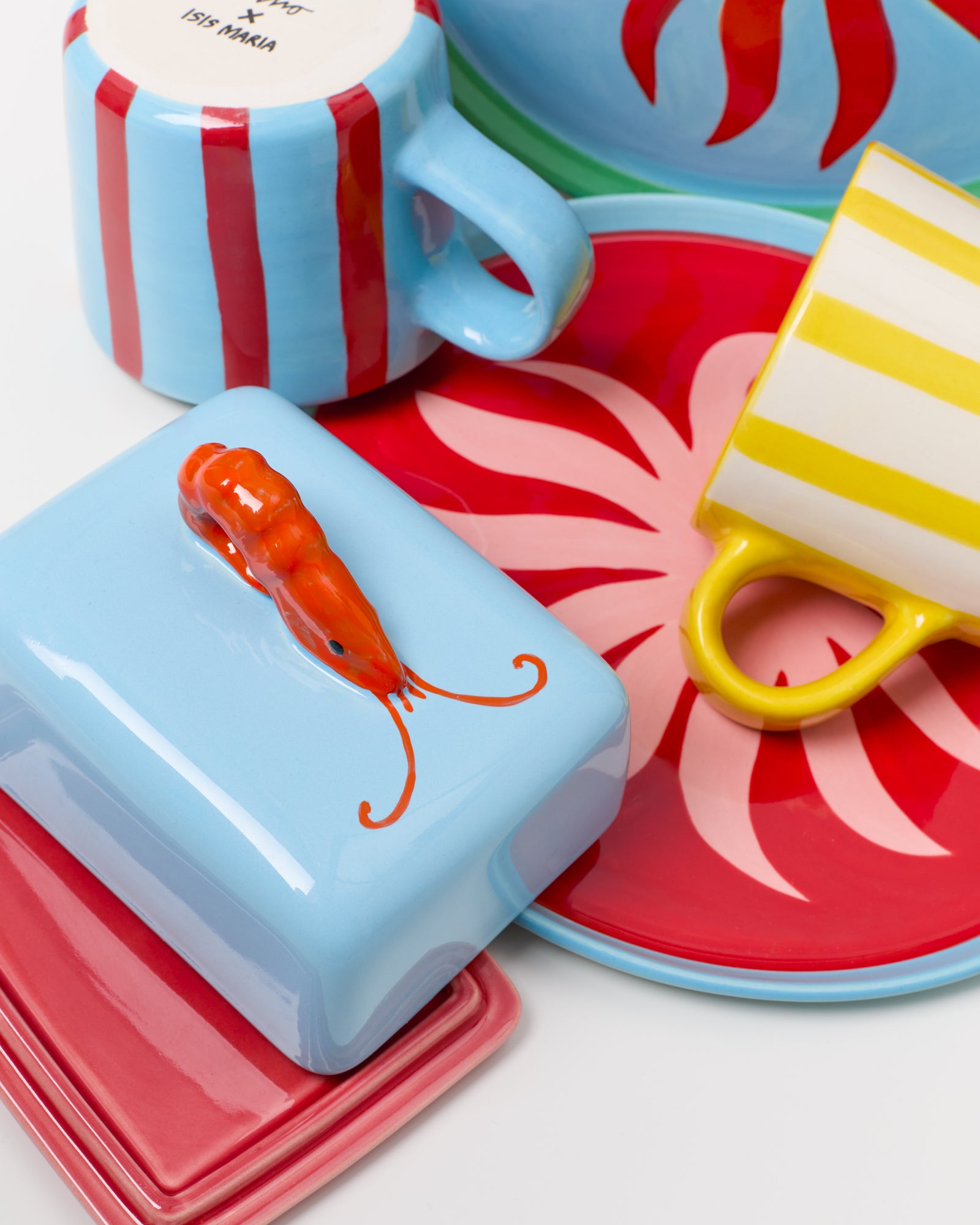 MAM X ISIS MARIA - TABLEWARE SET PALM STRIPE MIX 5 PIECES
