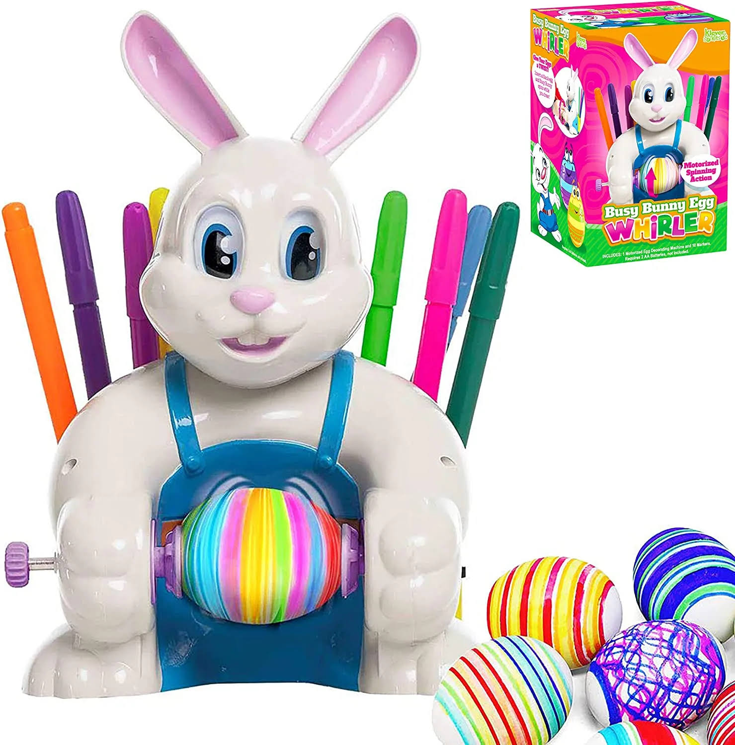 Klever Kits Motorized Easter Egg Decorator Kit Spinner Battery Driven Busy Bunny