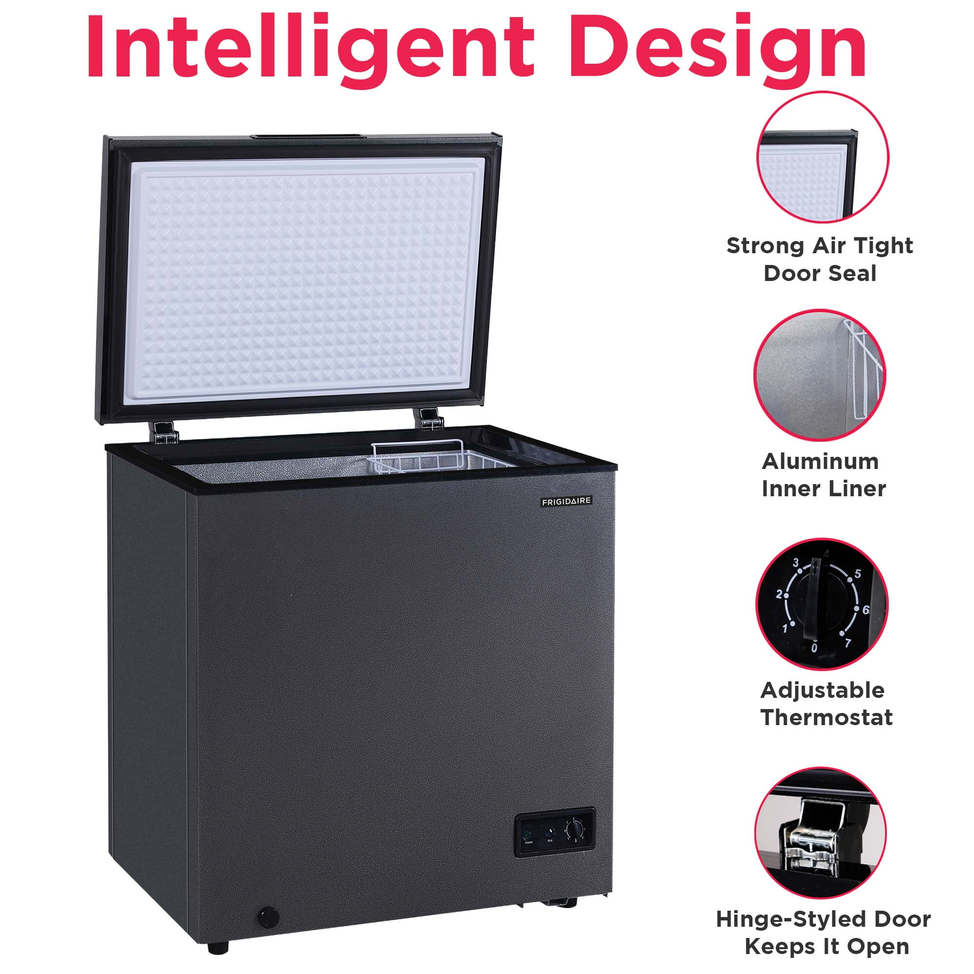 5.0 Cu. ft. Chest Freezer, Black Granite Design(5 cu ft) - Image 4