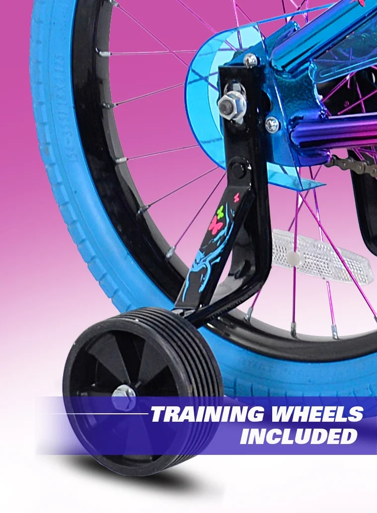 18" Illusion Girl's Child Bike, Blue/Purple Image 4