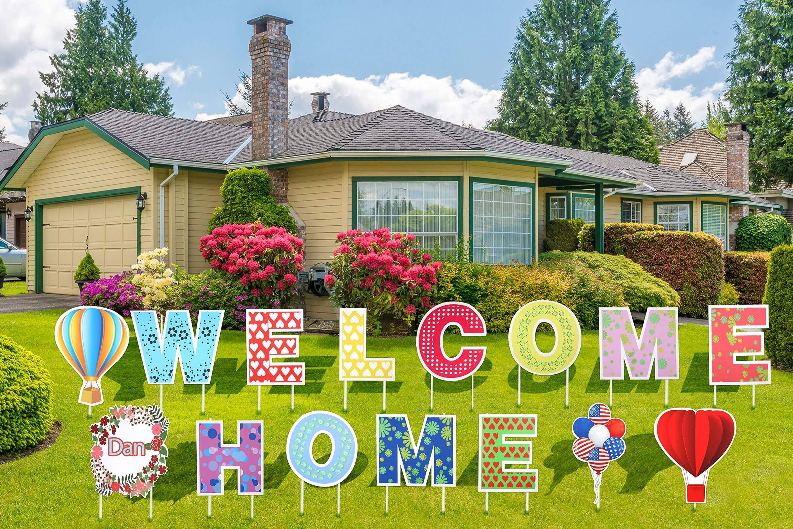 Welcome Home Yard Signs with Stakes Support Custom Themes ÿ Welcome Back Home Yard Sign Outdoor Lawn Decorations - Set of 15