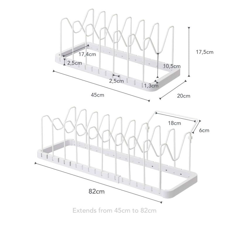 Yamazaki Keukenkast Organiser voor Pannen en Deksels - Tower - Wit