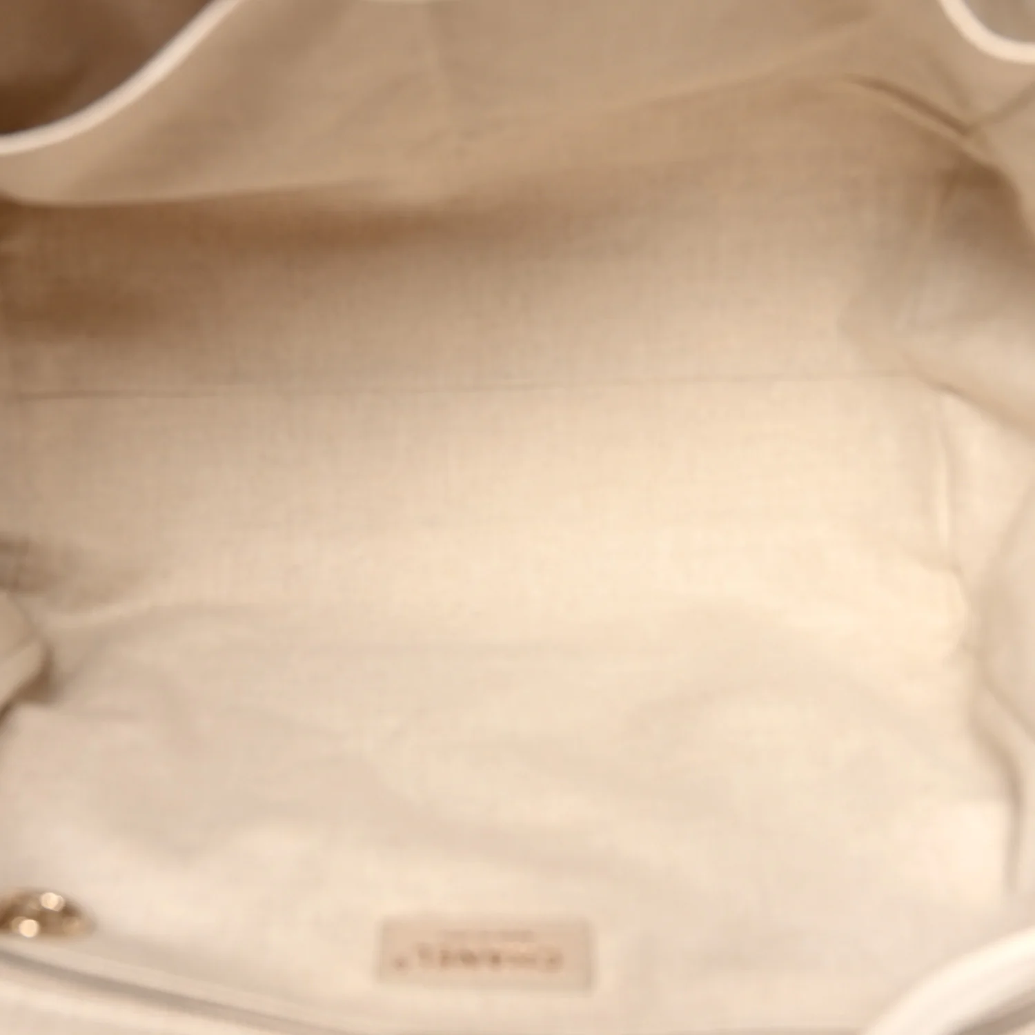 Mixed Fibers Calfskin Medium Deauville Tote Beige White