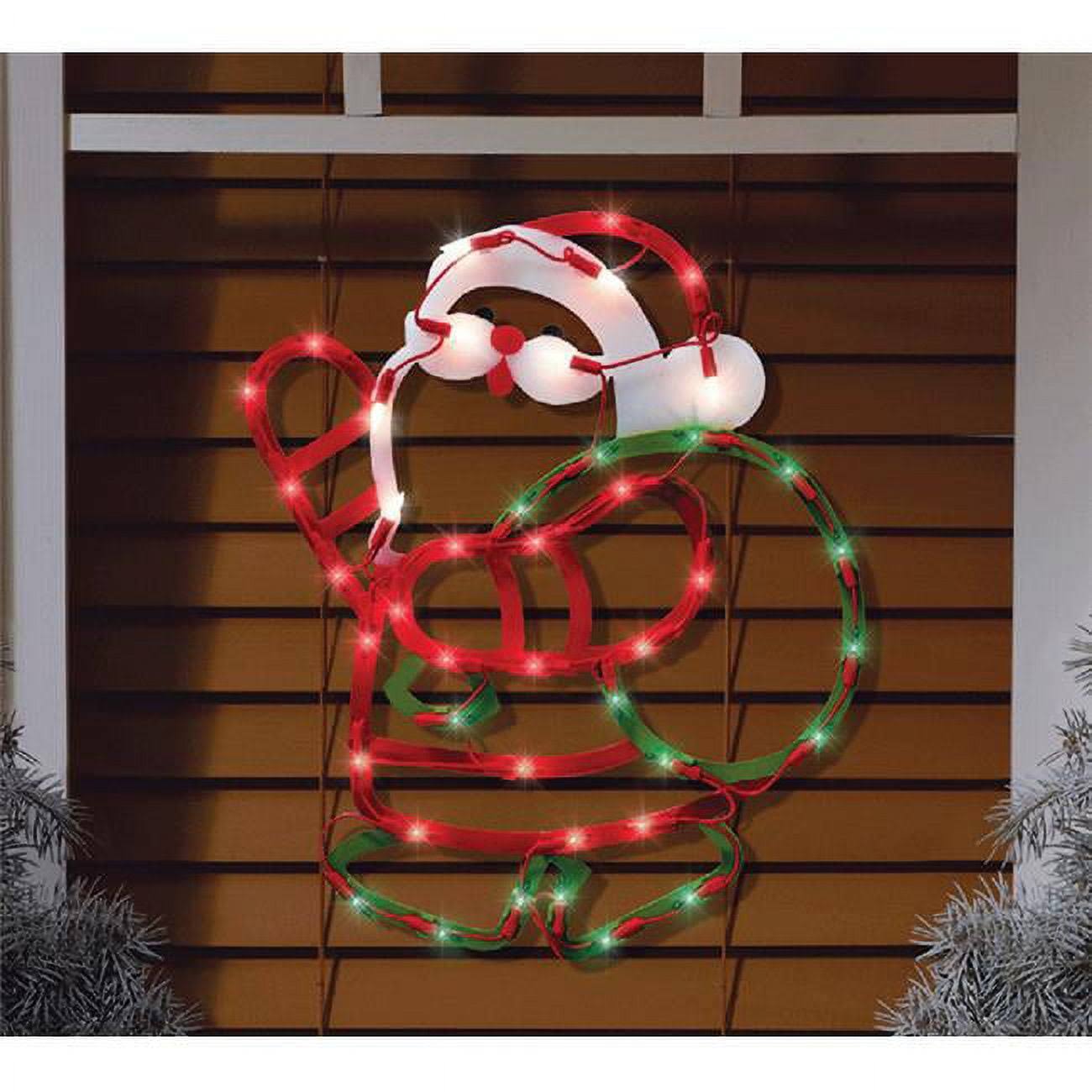 Impact Innovation 95124 Lit Santa Silhouette Christmas Decoration Multicolored