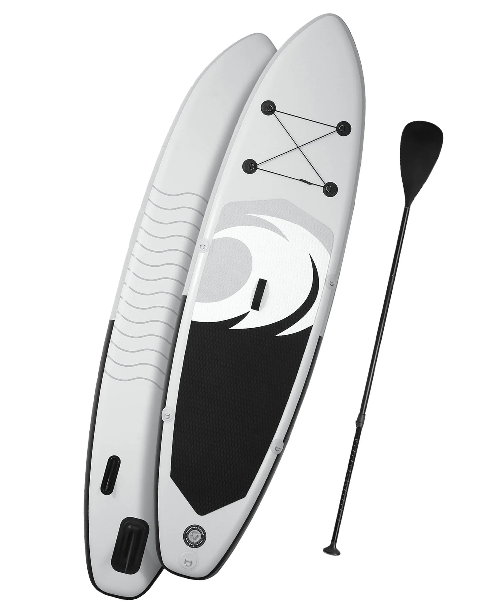 10 in Inflatable Stand up Paddle Board 6 in Thick SUP Paddle Board with Paddleboard Accessories Triple Action Pump Fishing Green(Green) - Image 10
