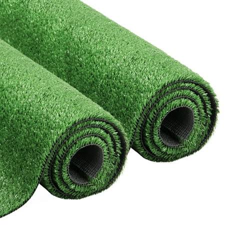 Lita Muti-Sizes Artificial Grass 1ftx28ft, 0.4 inch Indoor Outdoor Synthetic Grass Mat Fake Grass Rug, Size: 1' x 28', Green