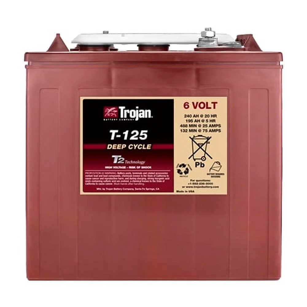 Trojan T - 125 240ah, 6V Deep Cycle Battery - 4 Pack