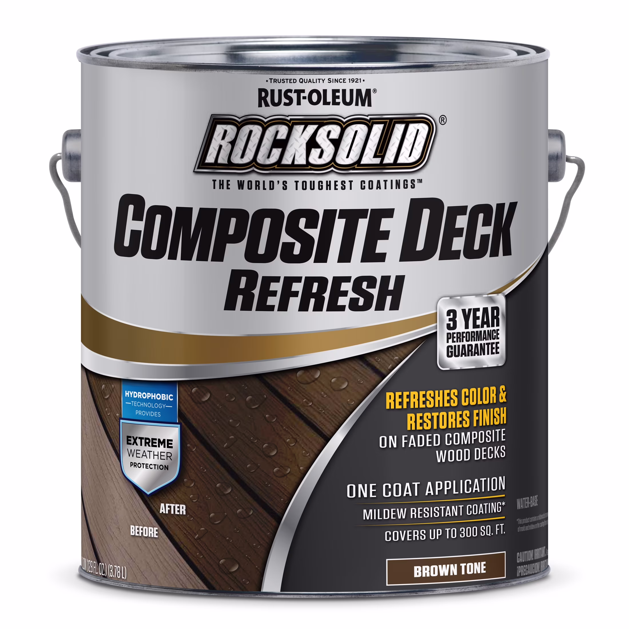 2 Pack, Brown Tone, RockSolid Satin Composite Deck Refresh Exterior Stain and Sealer, 1 Gal