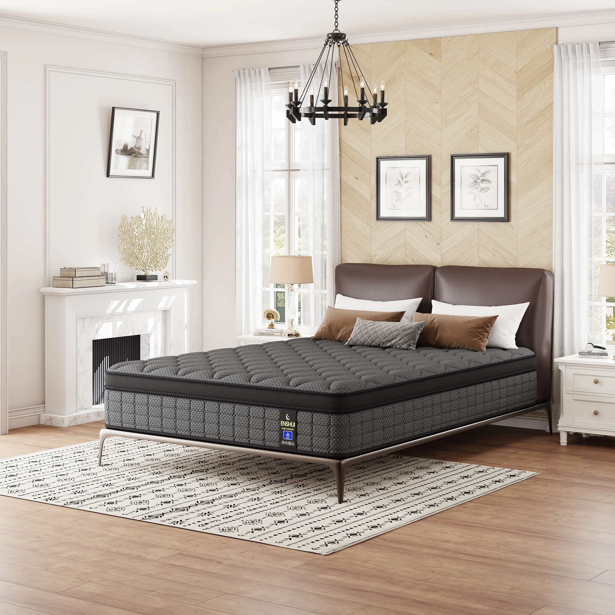 Queen Mattress 12 in Hybrid Mattress in a Boxmedium Firm Mattresses with Gel Memory Foam & Pocket Springs, Pressure Relief, Cooling, Edge Support, 100 Night Trial