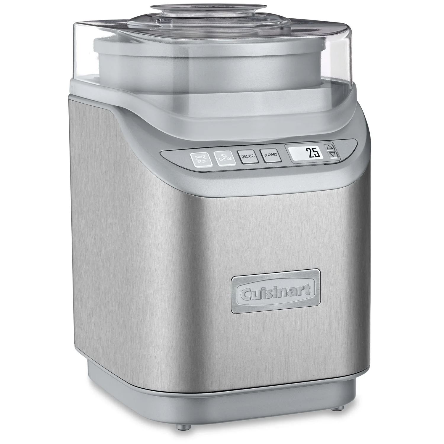 ICE-70 Electronic Ice Cream Maker, Brushed Chrome + Smart Stick Hand Blender - Image 3