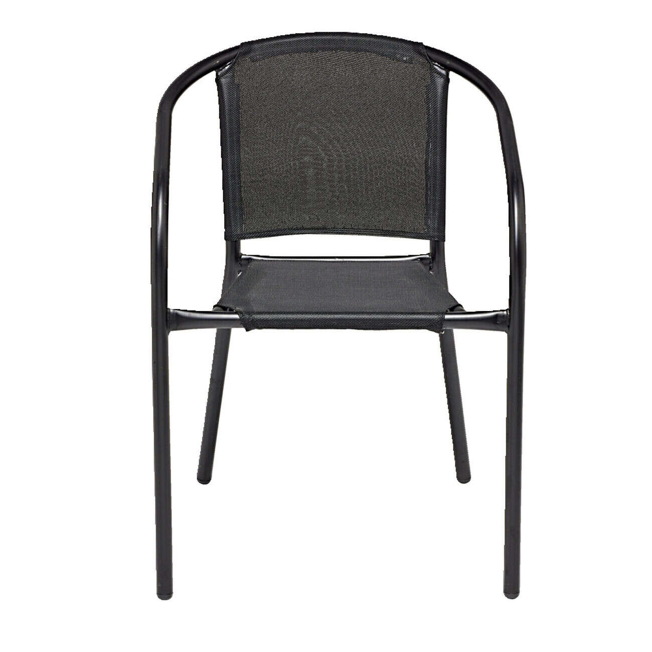 Chaise de jardin Macéo acier et textilène noir 54xP57xH75cm