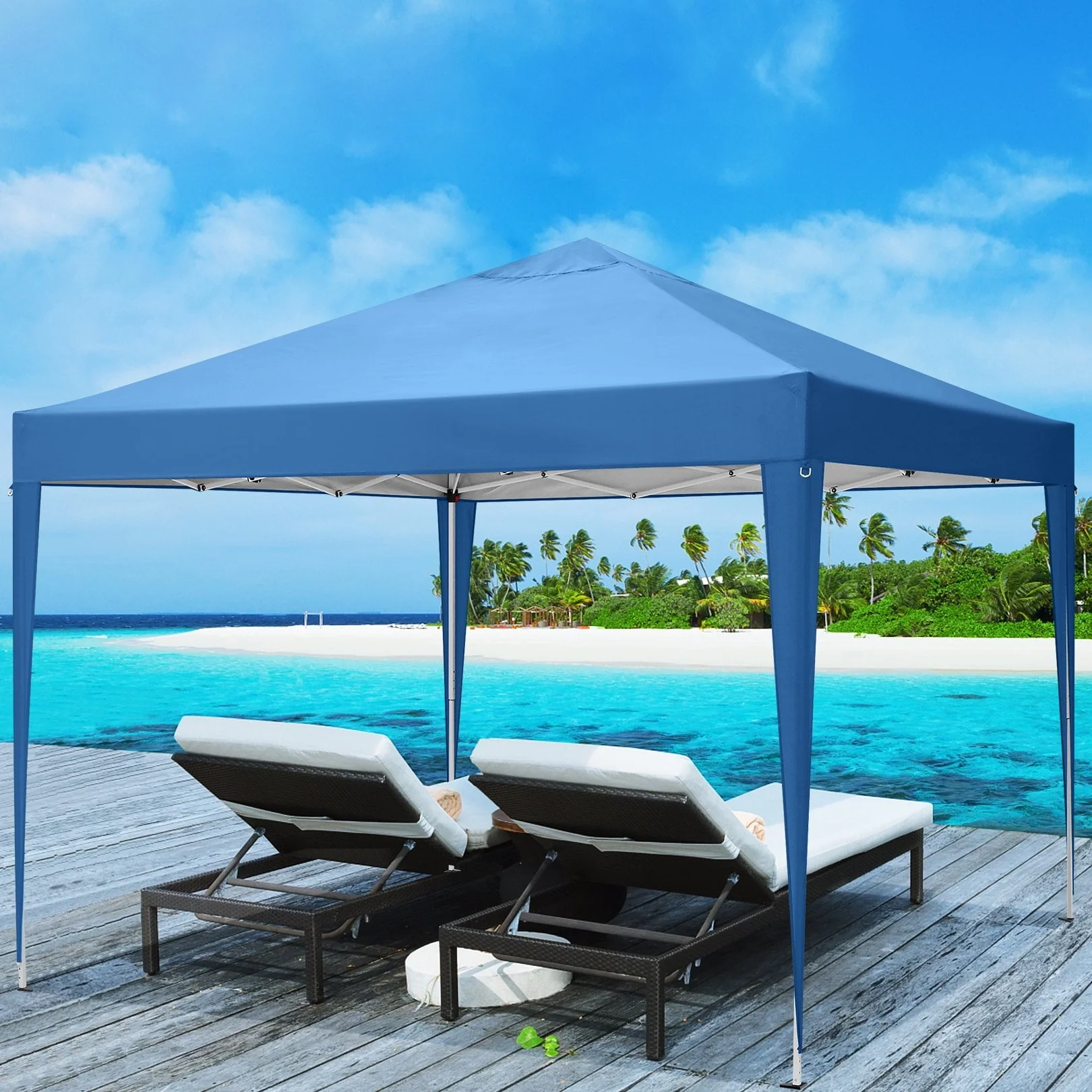 10x10 FT Pop Up Canopy Tent Anti-UV Waterproof Outdoor Instant Party Wedding Backyard Canopy Tent Shade Shelter for Beach Party Commercial Booth Gazebo, Blue - Image 8