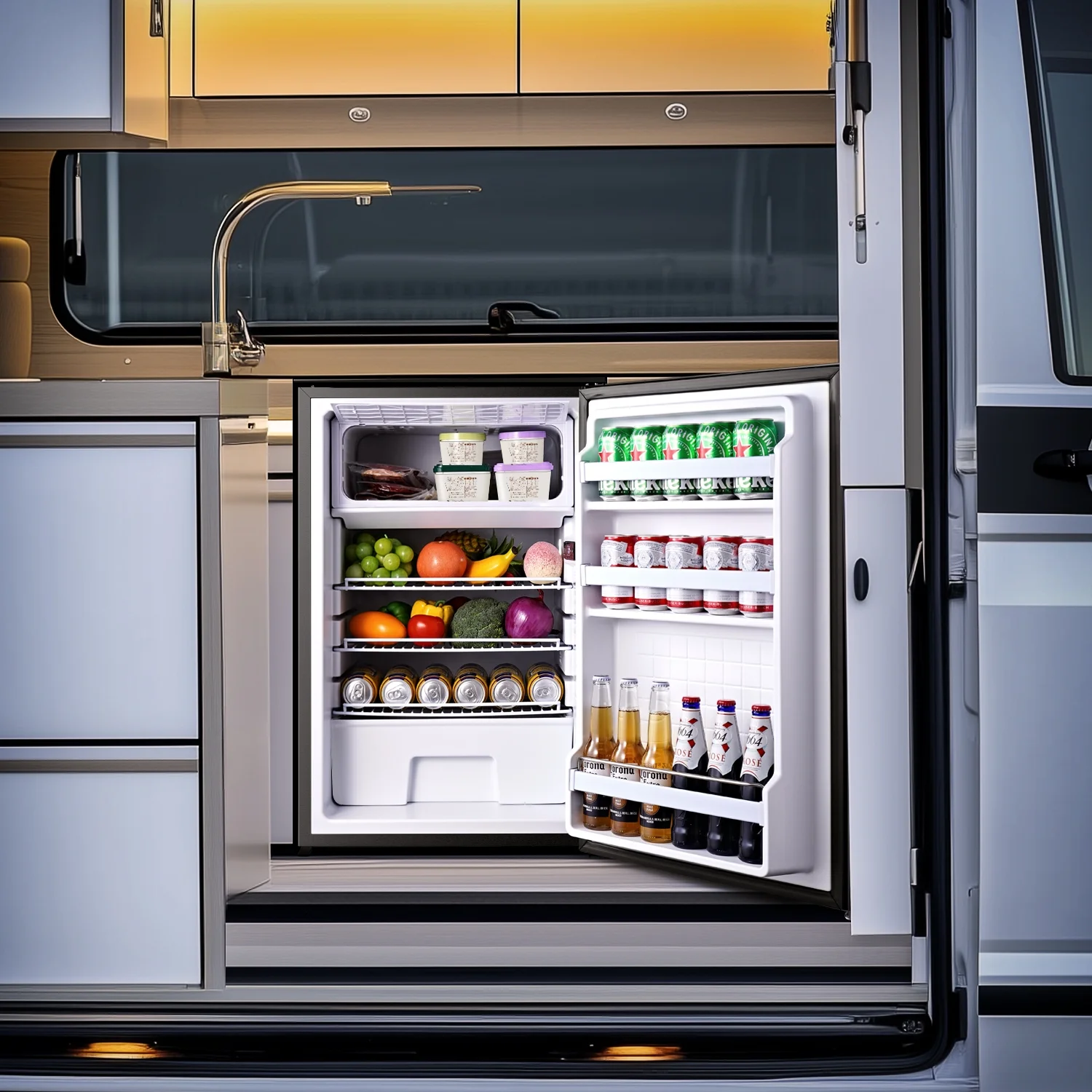 12v Fridge RV Refrigerator, 116.2Qt(110L) Portable Car Refrigerator Dual Zone Cooling Freezing, for Bedroom, Truck, Office, Outdoor, Black(116.2Qt(110L)) - Image 8