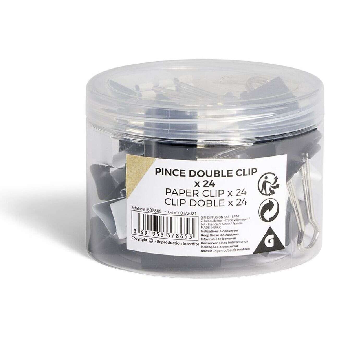 Pince double clip x24 métal