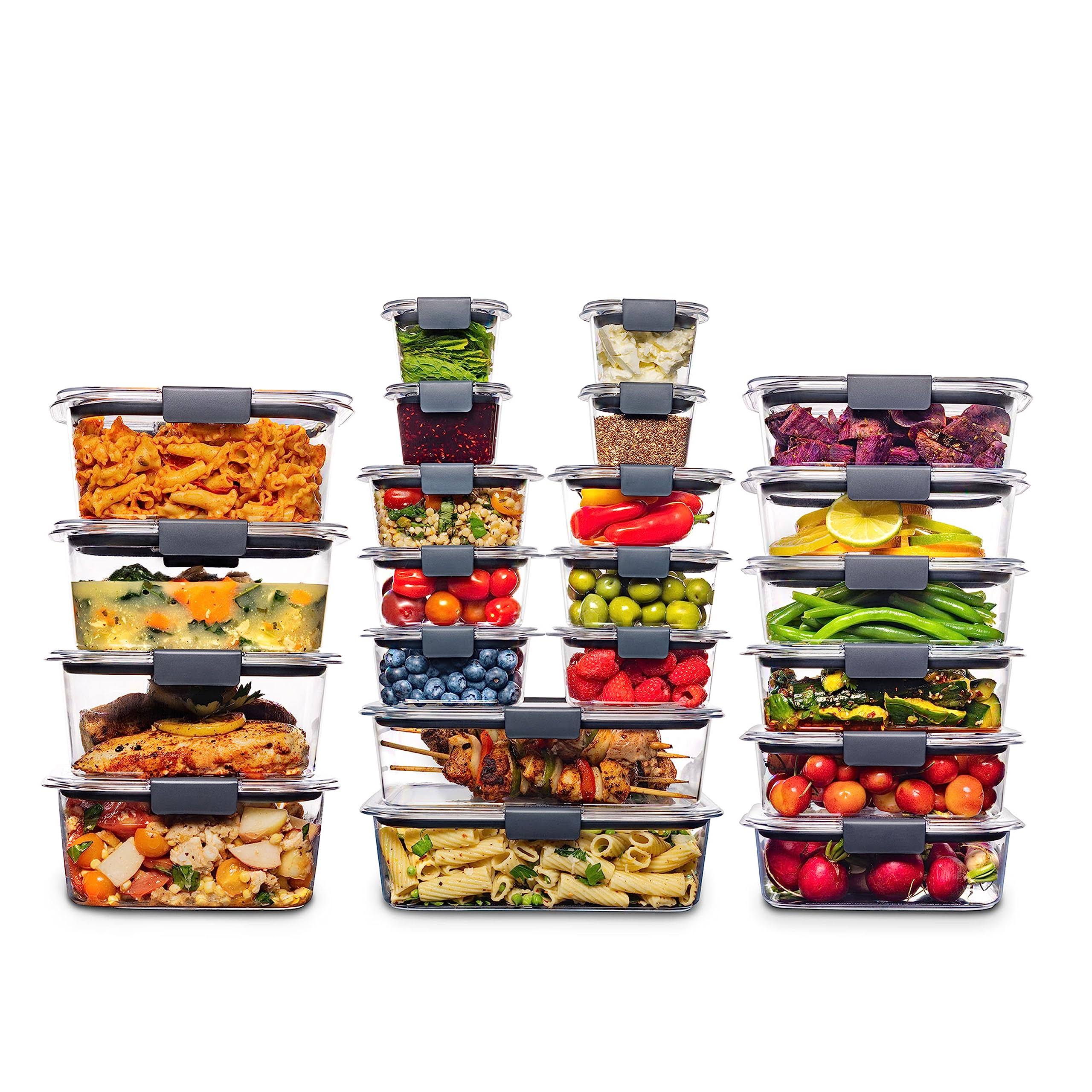 Rubbermaid 2108389 Brilliance Storage BPA-Free Leak-proof Plastic Lids, Clear (Pack of 44)