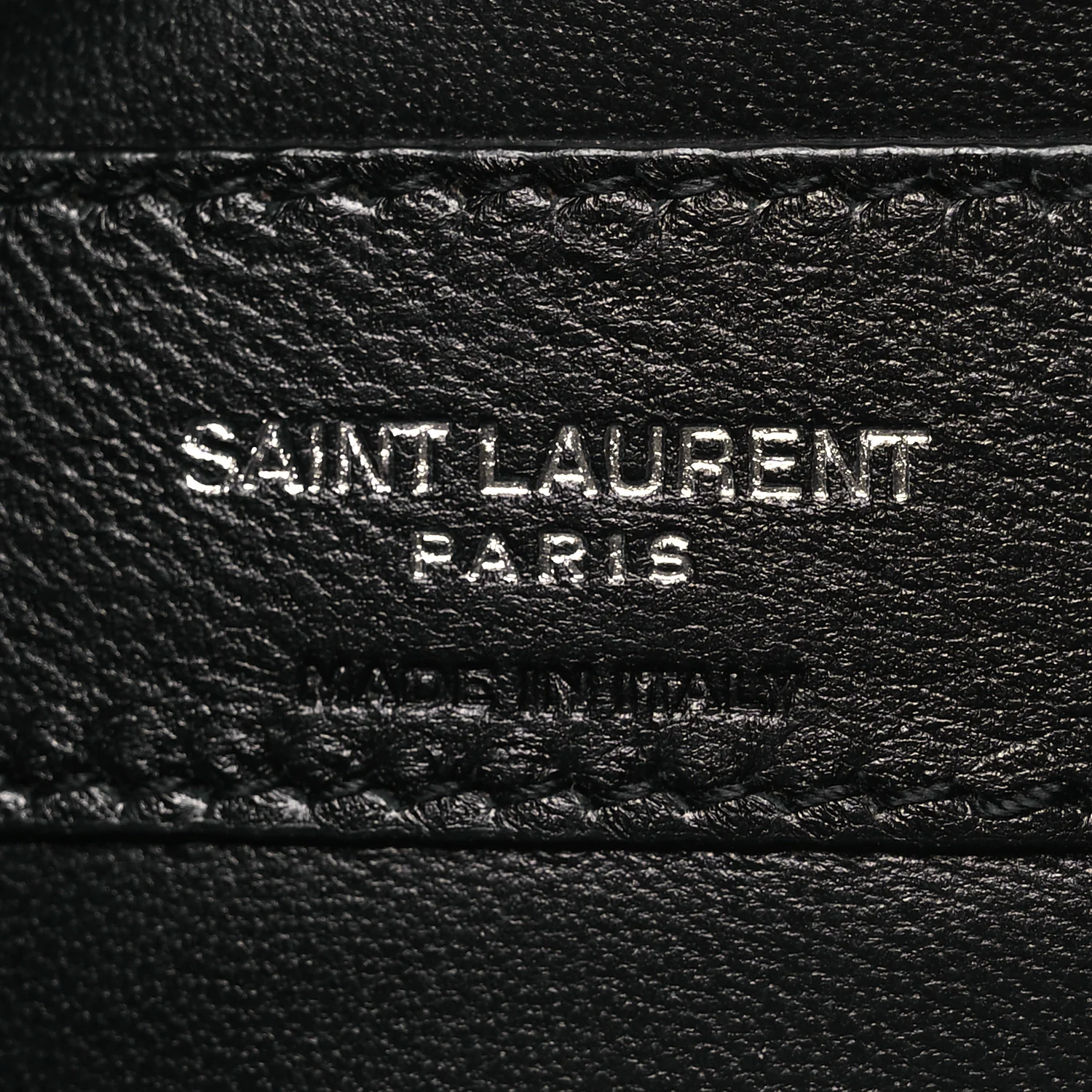 Calfskin Crocodile Embossed West Hollywood Monogram Fold Over Clutch Black