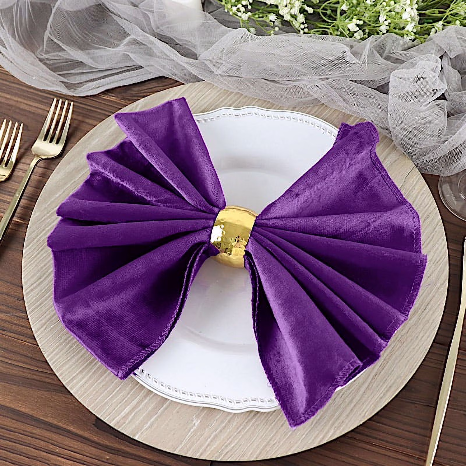 BalsaCircle 100 Pieces 20" x 20" Navy Blue Premium Velvet Napkins Linens(Navy Blue)