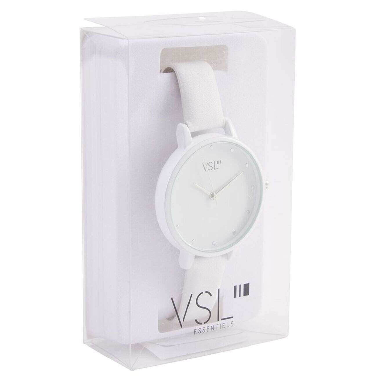 Montre à cadran rond bracelet blanc