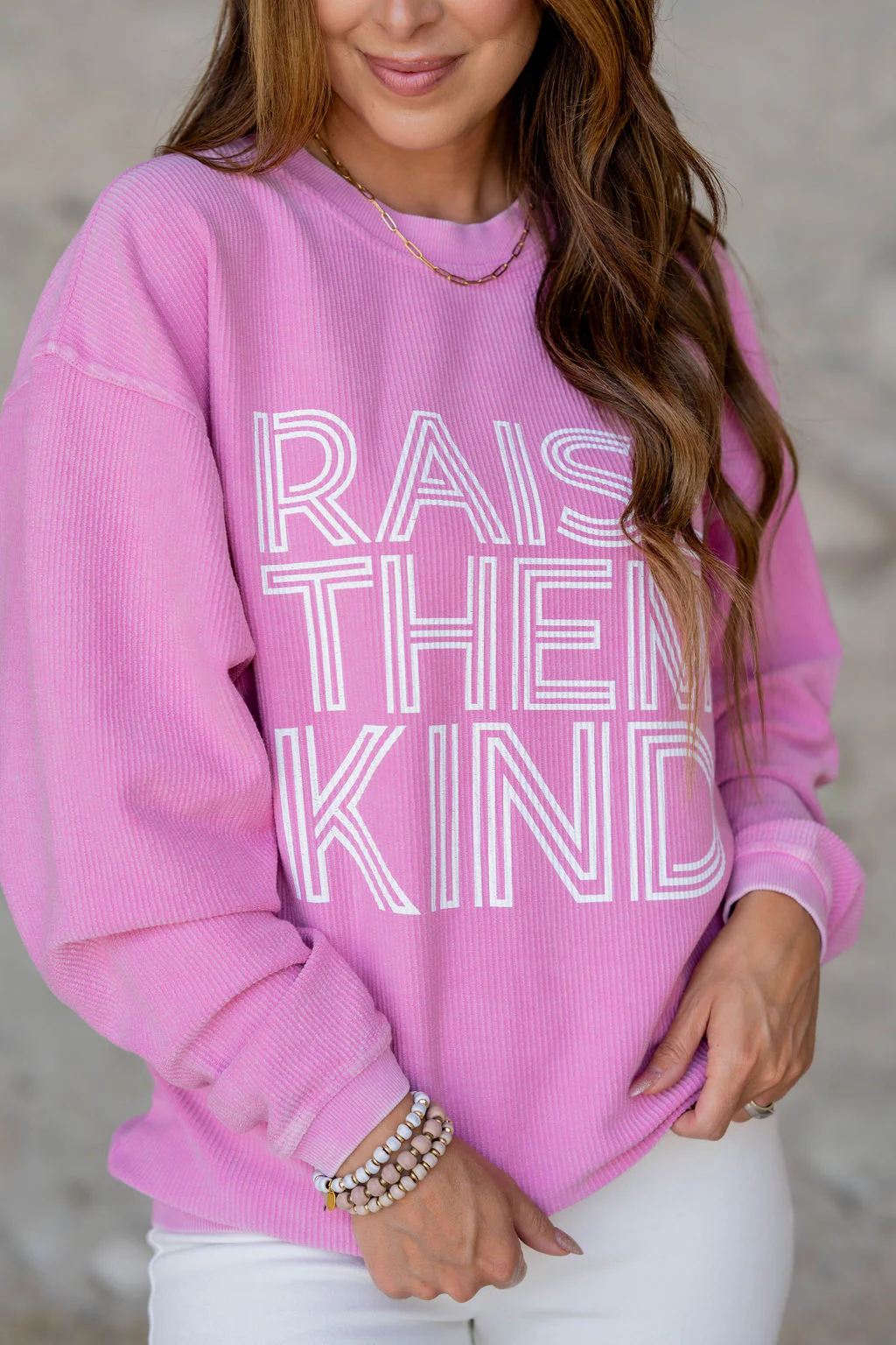 Raise Them Kind Ribbed Graphic Crewneck