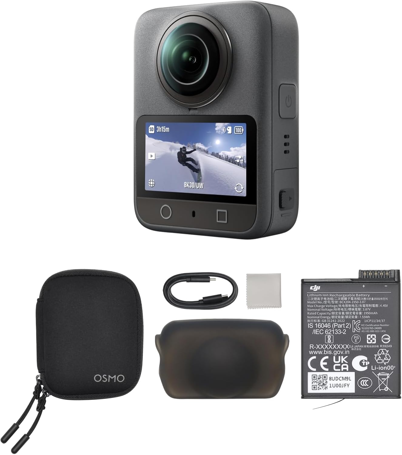 DJI Osmo 360 Camera Standard Combo  Waterproof 360° Action Camera with 1-Inch 360° Imaging  Native 8K 360° Video  105GB Built-in Storage  120MP 360° Photo  100-Min 8K Recording  360 Action Camera