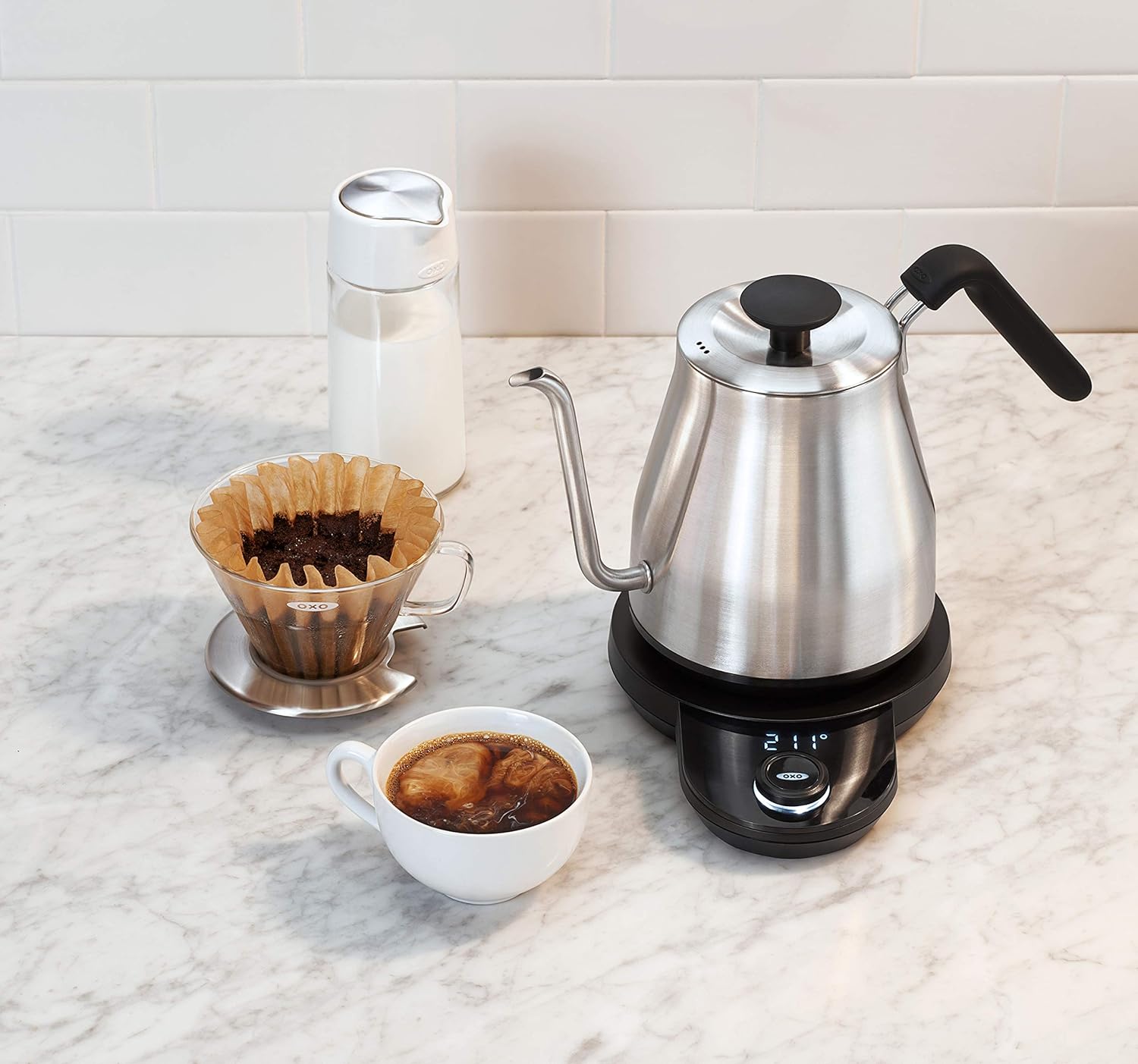 OXO Brew Pour Over Gooseneck Electric Kettle - Stainless Steel