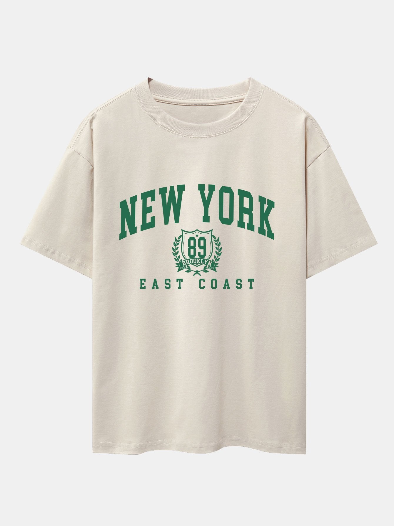 T-shirt oversize à épaules tombantes et imprimé universitaire New York