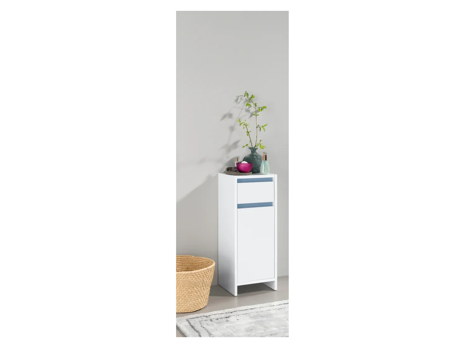 LIVARNO home Armoire latrale de salle de bains Oslo, 32 x 80 x 28 cm, blanche