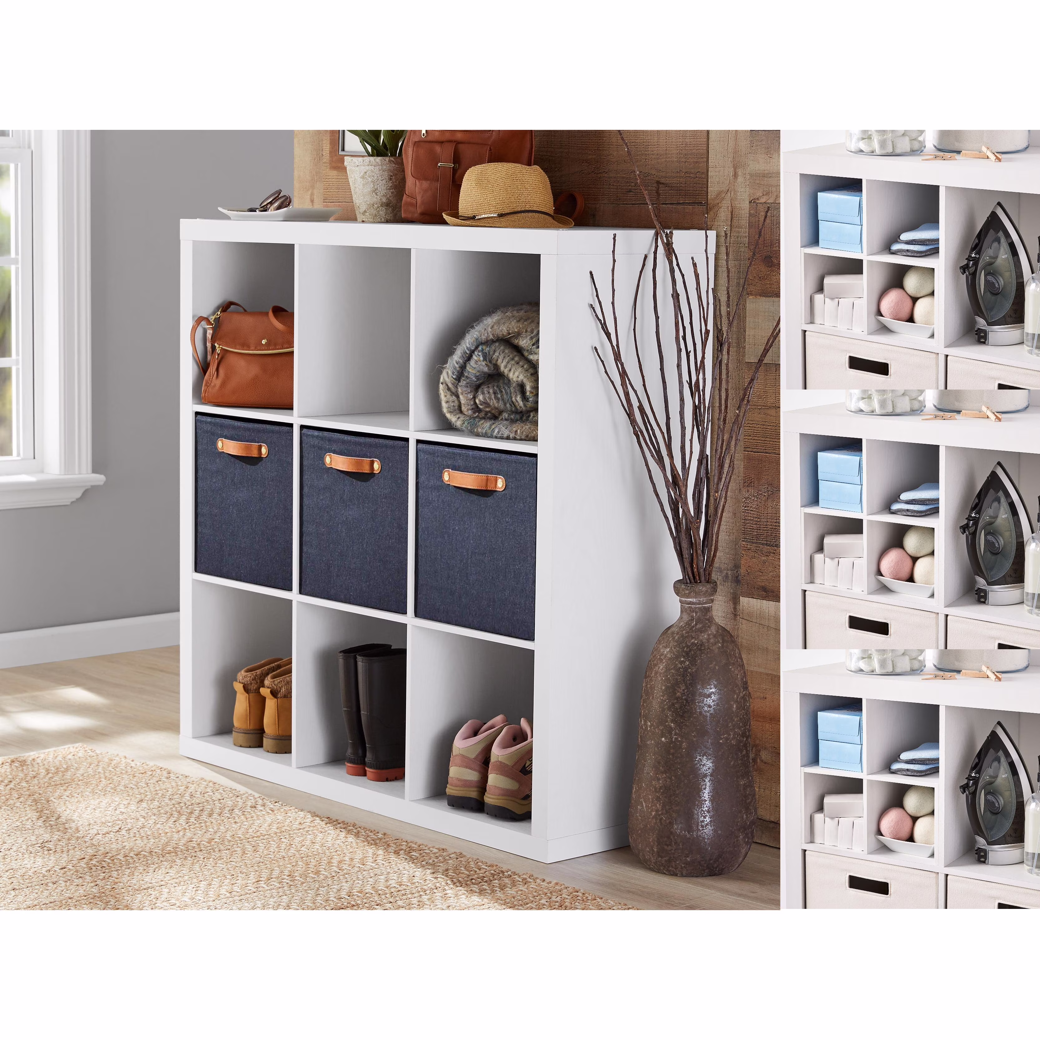 Better Homes & Gardens 9 Cube and 3 Better Homes & Gardens Quad Inserts Bundle-Tobacco Oak